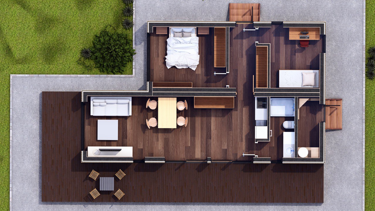 Tiny House - Casa Modulare - Casa Mini, Casa Prefabbricata - 69,36 m² - Energeticamente Efficiente - Modello SIP