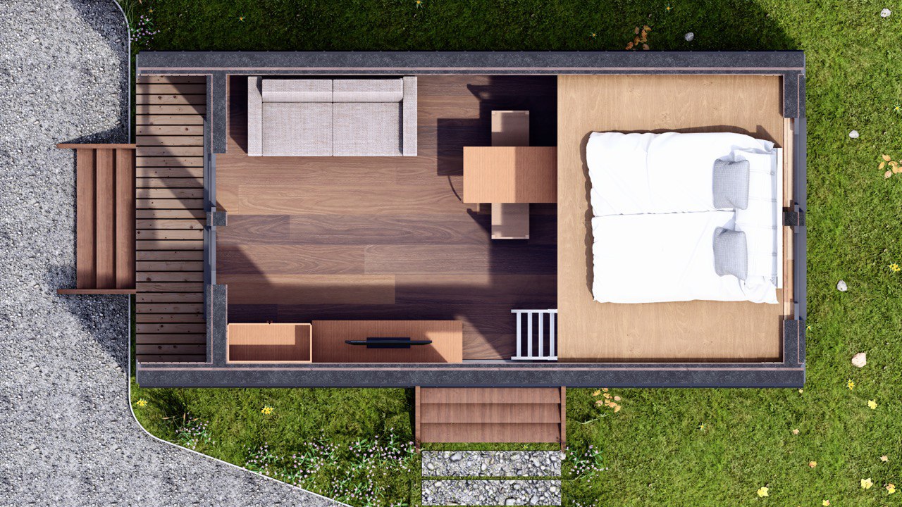 Tiny House - Casa Modulare - Casa Mini, Casa Prefabbricata - 28 m² - Energeticamente Efficiente - Modello SIP