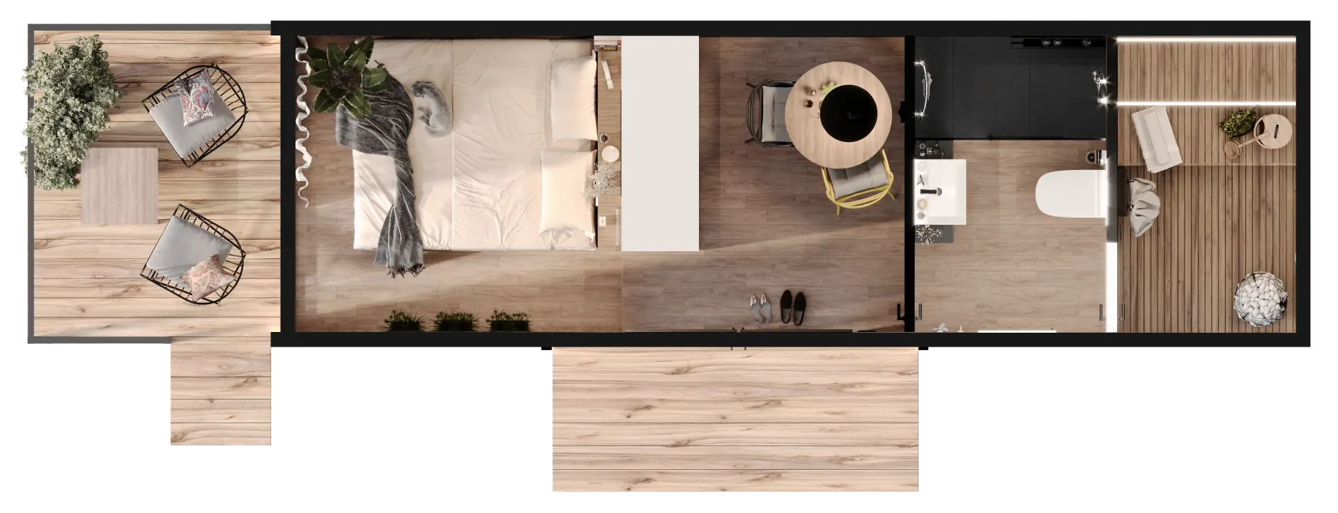 Tiny House, Casa Container, Casa Modulare, Mini Casa, 16,72 m² - per 2 persone - Modello 0